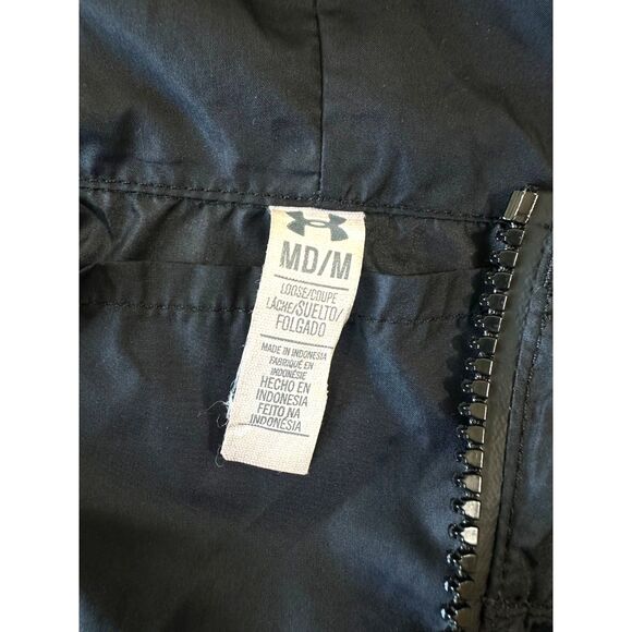 Under Armour Women's Black Anorak Poncho Windbreaker Running Jacket Size M - Picture 8 of 8